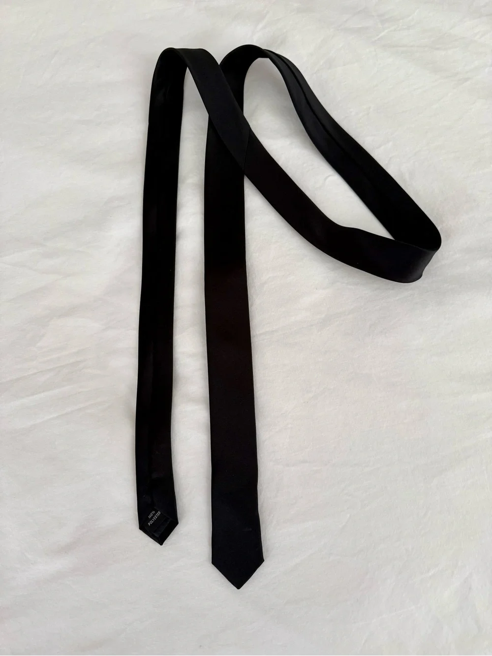K Alexander Black Skinny Necktie 1.5” Wide 58.5” Long Indie Formal